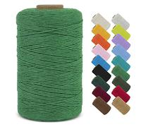 LEREATI Macrame Cord 1mm x 390m Butchers String Cotton Rope Thin Macrame Rope Yarn, Bakers Twine Kitchen Craft Cord for DIY Crafts, Gift Wrapping, Crochet, Jewelry Making, Decoration (Green)