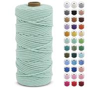 LEREATI Macrame Cord 3mm x 100m, Thick Macrame Rope Natural Cotton Cord Macrame Yarn, Craft Rope for Plant Hanger, Wall Hanging, DIY Crafts, Decorations (Matcha Green)