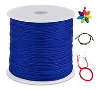 LEREATI Nylon Cord 0.8mm x 100m, Satin Cord Nylon String Macrame Cord, Coloured Beading Thread String for Making Bracelet, Necklace, Chinese Knot, Jewellery (Royal Blue)