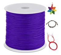 LEREATI Nylon Cord 0.8mm x 100m, Satin Cord Nylon String Macrame Cord, Coloured Beading Thread String for Making Bracelet, Necklace, Chinese Knot, Jewellery (Deep Purple)