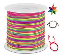 LEREATI Nylon Cord 0.8mm x 100m, Satin Cord Nylon String Macrame Cord, Coloured Beading Thread String for Making Bracelet, Necklace, Chinese Knot, Jewellery (Colour)