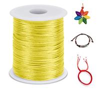 LEREATI Nylon Cord 1.5mm x 100m, Satin Cord Nylon String Macrame Cord, Coloured Beading Thread String for Making Bracelet, Necklace, Chinese Knot, Jewellery (Lemon Yellow)