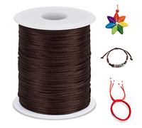 LEREATI Nylon Cord 1.5mm x 100m, Satin Cord Nylon String Macrame Cord, Coloured Beading Thread String for Making Bracelet, Necklace, Chinese Knot, Jewellery (Coffee)