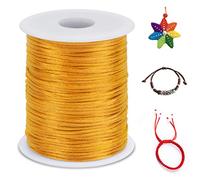 LEREATI Nylon Cord 1.5mm x 100m, Satin Cord Nylon String Macrame Cord, Coloured Beading Thread String for Making Bracelet, Necklace, Chinese Knot, Jewellery (Golden Yellow)