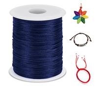 LEREATI Nylon Cord 2.5mm x 100m, Satin Cord Nylon String for Making Bracelet, Necklace, Chinese Knot, Jewellery (Dark Blue)