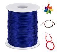 LEREATI Nylon Cord 2.5mm x 100m, Satin Cord Nylon String Macrame Cord, Coloured Beading Thread String for Making Bracelet, Necklace, Chinese Knot, Jewellery (Royal Blue)