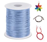 LEREATI Nylon Cord 2.5mm x 100m, Satin Cord Nylon String Macrame Cord, Coloured Beading Thread String for Making Bracelet, Necklace, Chinese Knot, Jewellery (Sky Blue)