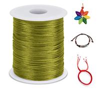 LEREATI Nylon Cord 2mm x 100m, Satin Cord Nylon String Macrame Cord, Coloured Beading Thread String for Making Bracelet, Necklace, Chinese Knot, Jewellery (Army Green)