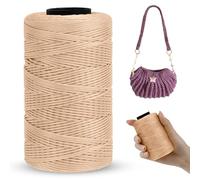 LEREATI Polyester Macrame Cord 1mm x 230m, Polyester Yarn for Crocheting, Braided Polypropylene Crochet Bag Cord Macrame Yarn for Handbag, Beading, DIY Crafts (Pink Coffee)