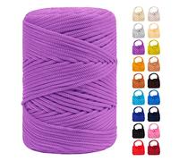 LEREATI Polyester Macrame Cord 3mm for Crocheting, 170m Braided Macrame Rope Polypropylene Cord Crochet Bag Cord, Polyester Macrame Yarn for Basket Bags DIY Crafts Home Decoration (Light Purple)