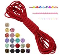 LEREATI Red Elastic Cord 2mm x 5m Bracelet Elastic String Necklace Cord Elasticated Bead String, Stretchy String for Bracelets, Necklace, Sewing, Beading, Jewellery Making