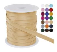 LEREATI Satin Bias Binding Tape for Sewing 2/5 Inch x 50m Sewing Bias Tape Double Fold, Upholstery Webbing Tape for Sewing, Bunting, Seaming, Quilting, Hemming (Champagne)