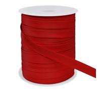 LEREATI Satin Bias Binding Tape for Sewing 3/5 Inch x 50m Sewing Bias Tape Double Fold, Upholstery Webbing Tape for Sewing, Bunting, Seaming, Quilting, Hemming (Red)