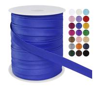 LEREATI Satin Bias Binding Tape for Sewing 3/5 Inch x 50m Sewing Bias Tape Double Fold, Upholstery Webbing Tape for Sewing, Bunting, Seaming, Quilting, Hemming (Royal Blue)