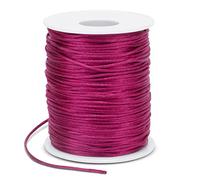 LEREATI Satin Cord 1.5mm x 100m Nylon Cord Bracelet Thread, Rattail Silk Beading Thread Jewellery String for Making Bracelet, Necklace, Chinese Knot, DIY Crafts (Bright Rose)