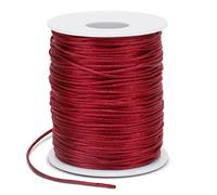 LEREATI Satin Cord 1.5mm x 100m Nylon Cord Bracelet Thread, Rattail Silk Beading Thread Jewellery String for Making Bracelet, Necklace, Chinese Knot, DIY Crafts (Red)
