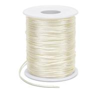 LEREATI Satin Cord 1.5mm x 100m Nylon Cord Bracelet Thread, Rattail Silk Beading Thread Jewellery String for Making Bracelet, Necklace, Chinese Knot, DIY Crafts (Off White)
