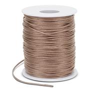 LEREATI Satin Cord 1.5mm x 100m Nylon Cord Bracelet Thread, Rattail Silk Beading Thread Jewellery String for Making Bracelet, Necklace, Chinese Knot, DIY Crafts (Khaki)