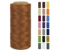 LEREATI Waxed Thread, 284 Yards 150D 0.8mm Leather Sewing Thread Flat Waxed Cord, Leather Repair Weave String for Leather Stitching Sewing, Bookbinding, Bracelets, DIY Crafts (Brown)