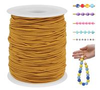 LEREATI Yellow Elastic Cord for Jewellery Making 1mm x 100m Elastic Thread for Bracelets Elastic Bracelet String Round Stretchy String for Bracelets, Necklaces, Sewing, DIY Crafts
