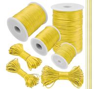 LEREATI Yellow Nylon Cord 1.5mm x 22 Yards Satin Cord Silk Bracelet String Macrame Necklace Cord, Nylon String for Jewelry Making, Beading, Chinese Knot, Wind Chime