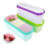 Lereke Ice Cream Containers, 3 Pack 1.5L Reusable Freezer Storage Tubs with Lids for Homemade Ice Cream, BPA Free Food Storage Containers Dessert Storage Tubs for Gelato, Frozen Yoghurt, Sorbet