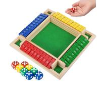 Lereke Shut the Box Game, Classic 2-4 Player Shut the Box Dice Game, Wooden Table Game Dice Games, Wooden Board Game Math Learning Dice Games, Education Toy Gift for Kids Age 3 4 5 6 +