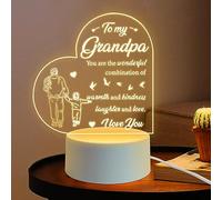 Lerelin Acrylic Night Light Gifts, Thank Gift for Grandpa Engraved Night Light, Suitable for Christmas, Thanksgiving, Birthday, Retirement Gifts(Warm Light)