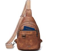 Leresas 7L Sling Bag for Women Crossbody Bag Vegan Leather Travel Sling Purse Backpack Over Shoulder Bag Cross Body Handbag Brown