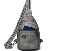Leresas 7L Sling Bag for Women Crossbody Bag Vegan Leather Travel Sling Purse Backpack Over Shoulder Bag Dark Grey