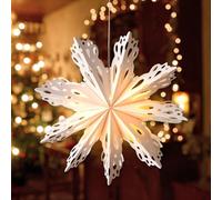 Lergas Christmas Star Illuminated, LED Paper Star for Window Decoration, Warm White, Perfect for Christmas and Other Holidays