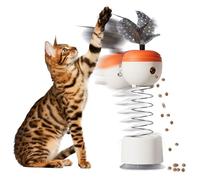 Lergas Interactive Cat Toy, Spring Cat Feeder with Bell and Suction Cup, Cat Toy Self-Employment with Feeder, Automatic Feeder Toy for Cats