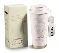 Lergas Thermal Mug 500 ml, Coffee Mug to Go Thermo, Vacuum Insulated Stainless Steel Insulated Mug, Thermal Mug, Leak-Proof, with Straw, Car Travel Mug, Thermos Mug for Coffee, Tea, Warm, Cold (C)