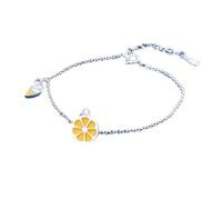 LerijN Silver Bracelet,Sterling Silver Bracelet for Women Dainty S925 Silver O Shaped Chain Bangle Adjustable Lemon Charm Bracelets Jewellery Gifts for Women