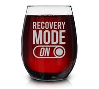 Lerime66 Recovery Mode On Engraved Stemless Wine Glass - Funny Recovery Effort Gifts - Motivational Inspirational Wine Glass - Gift For Patient - Women - Family - Friends