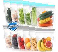 Lerine 14 Pack Reusable Gallon Freezer Bags, Dishwasher Microwave Safe Stand Up Reusable Bags, Extra Thick Leak-proof Reusable Freezer Bags,BPA Free Food Storage Bags for Meats, Cereal, Vegetables
