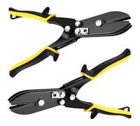Leriton 2 Pcs 5 Blade Hand Crimper Sheet Metal Tool, Gutter Crimping Tool with Rust Ergonomic Grip, Sheet Metal Crimper for 24-28 Gauge Stainless Steel, Stove Pipes, HVAC Ductwork, Downspouts