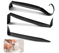 Leriton 3 Pcs Stainless Steel Double Ended Pottery Trimming Tools for Clay and Ceramic Trim 3 Styles Pottery Carving Tools Set for Sculpture Ceramics Hand-Made Clay Art Craft Modelling Carving