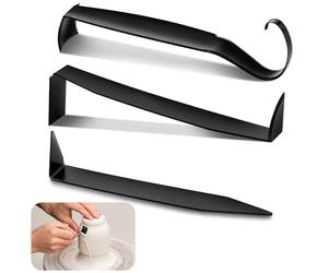 Leriton 3 Pcs Stainless Steel Double Ended Pottery Trimming Tools for Clay and Ceramic Trim 3 Styles Pottery Carving Tools Set for Sculpture Ceramics Hand-Made Clay Art Craft Modelling Carving