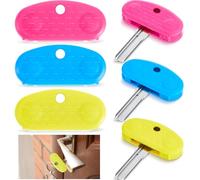 Leriton 6 Pack Easier to Grip Key Turner Aid Bright Aid Key Turners for Arthritis Pink, Blue and Yellow Key Turner for Weak or Elderly Hands.
