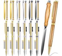 Leriton 6 Set Letter Opener Kit and Pen Kits for Woodturning Project 7mm DIY Envelope Slitter Paper Mail Opener Tool Knives Turning Mens Crafts Holiday Gifts Making Supplies