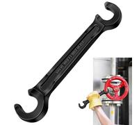 Leriton Double Ended Valve Wheel Wrench Cast Steel Hand Valve Wheels Wrench 8" Valve Opening Closing Tool Protect Handwheels from Damage Wheel Wrench for Hand Valve Fire Riser Drain(1/2" and 21/32")