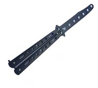 Lerkely HDDH Butterfly Knife,Practice Butterfly Knife,Butterfly Knife Trainer,Unsharpened Blade 100 Percent Safe for Practicing Flipping Tricks (black)
