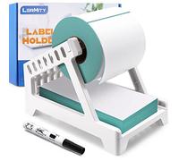 Lermity Label Holder for Rolls and Fanfold Labels 4” x 6” Labels Desktop Printer Accessory Direct Thermal Shipping Labels Paper Holder for Home Office (White)