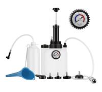 LERNOU 3L Brake Bleeding Kit, Manual Brake Fluid Pressure Pump with 1L Car Brake Bleeder Bottle and 4 Master Cylinder Adapters Suitable for Most European Models and Car Clutch ABS Systems