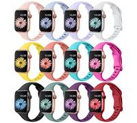 Lerobo 12 Pack Bands Compatible with Apple Watch Band 38mm 40mm 41mm 42mm 44mm 45mm 46mm 49mm,Slim Thin Replacement Silicone Sport Strap for iWatch Band Ultra/Ultra2 Series 10 9 8/7/6/5/4/3/2/1/SE/SE2