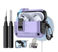 Lerobo for AirPods Pro 2 Case Cover, Compatible with Magsafe, Magnetic Automatic Lock, Phone Stand & Cleaner Kit, Powerful Drop Protection, Compatible with AirPod Pro Case 1st/2nd (2023 2022 2019)