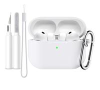 Lerobo for AirPods Pro 3 Case with Cleaner Kit,Soft Silicone Cover with Keychain & Lanyard Compatible with Apple AirPods Pro 3rd Generation Case for Women & Men,Full Body Protection,Led Visible,White