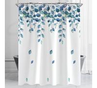 Lerores Shower Curtain 59x79 inch,Green Leaves Plant Mould and Mildew Resistant,Waterproof,Washable Polyester Fabric Bath Curtains with Weight Tape,12 pcs Hooks for Bathroom,Home Decor,150 x 200 cm