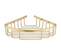 Leros Colore Wall Mounted Corner Basket | Brushed Brass | Stainless Steel | 270mm x 60mm x 200mm